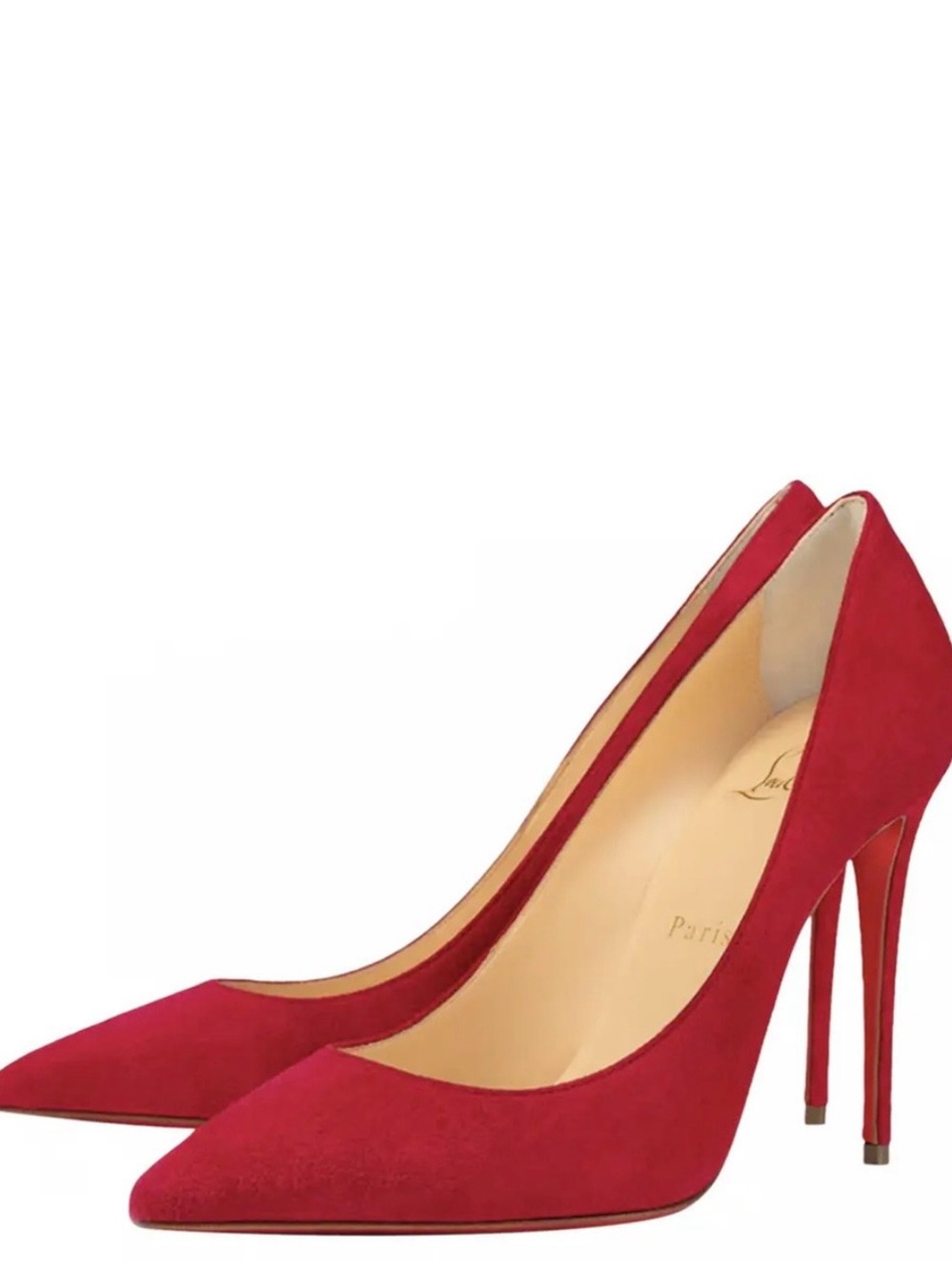 Christian Louboutin Red Suede Pointed-Toe Stiletto Pumps